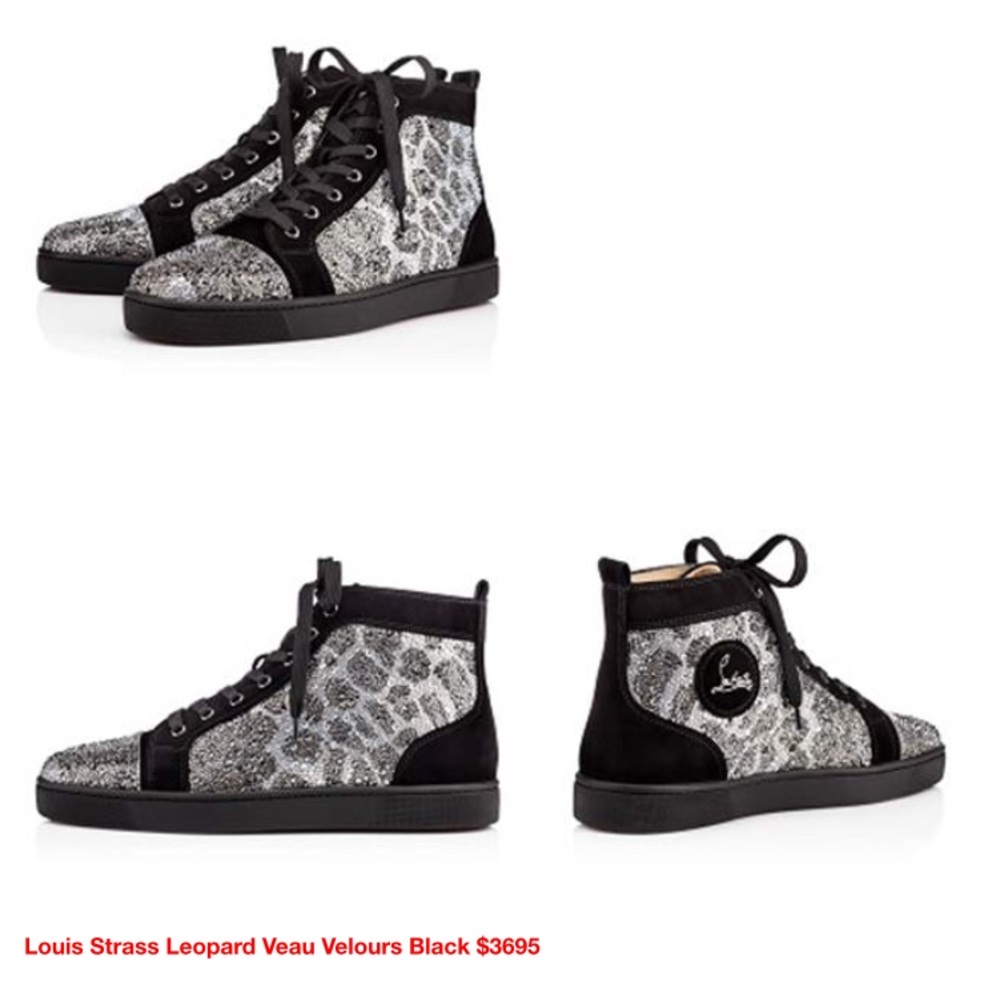 Christian Louboutin Louis Strass Leopard Sneakers 39